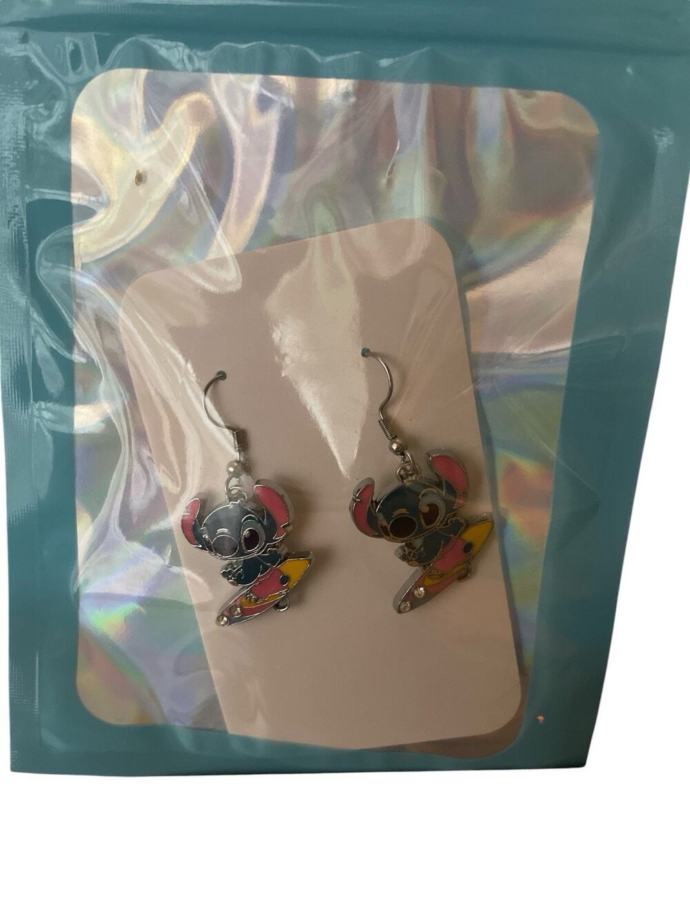 Lilo And Stitch Stitch Character Surfing Charm French Wire Earrings